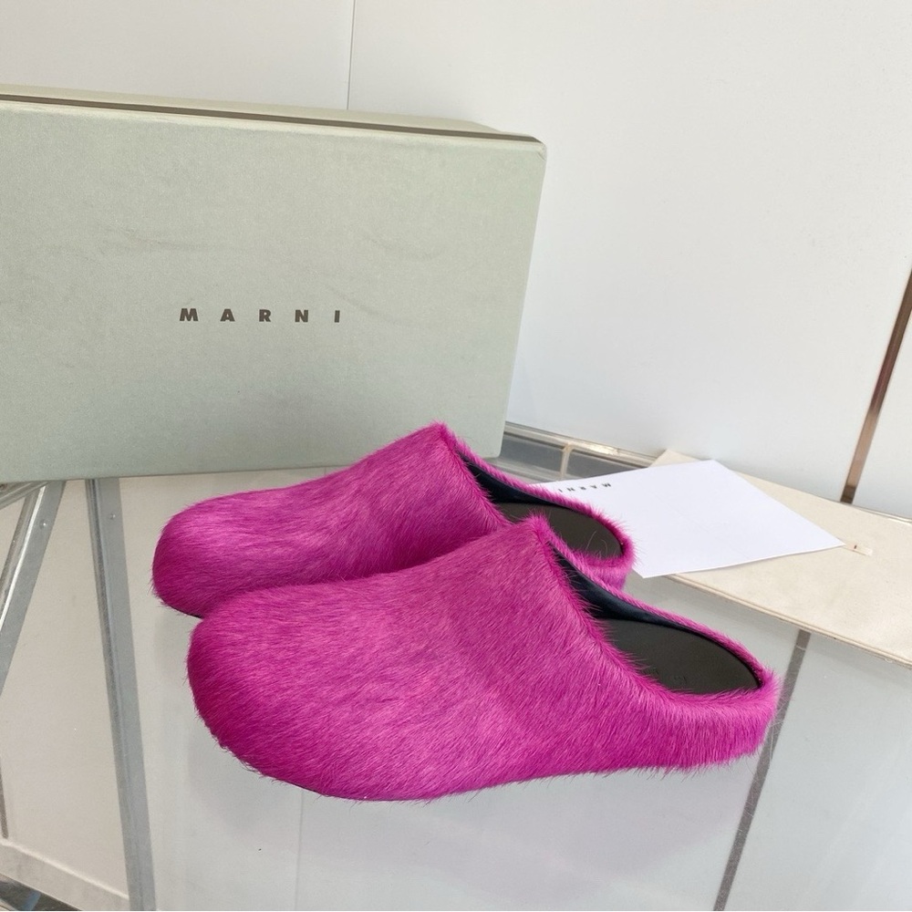 Marni Pink Mules Cozy Slip-On Clogs